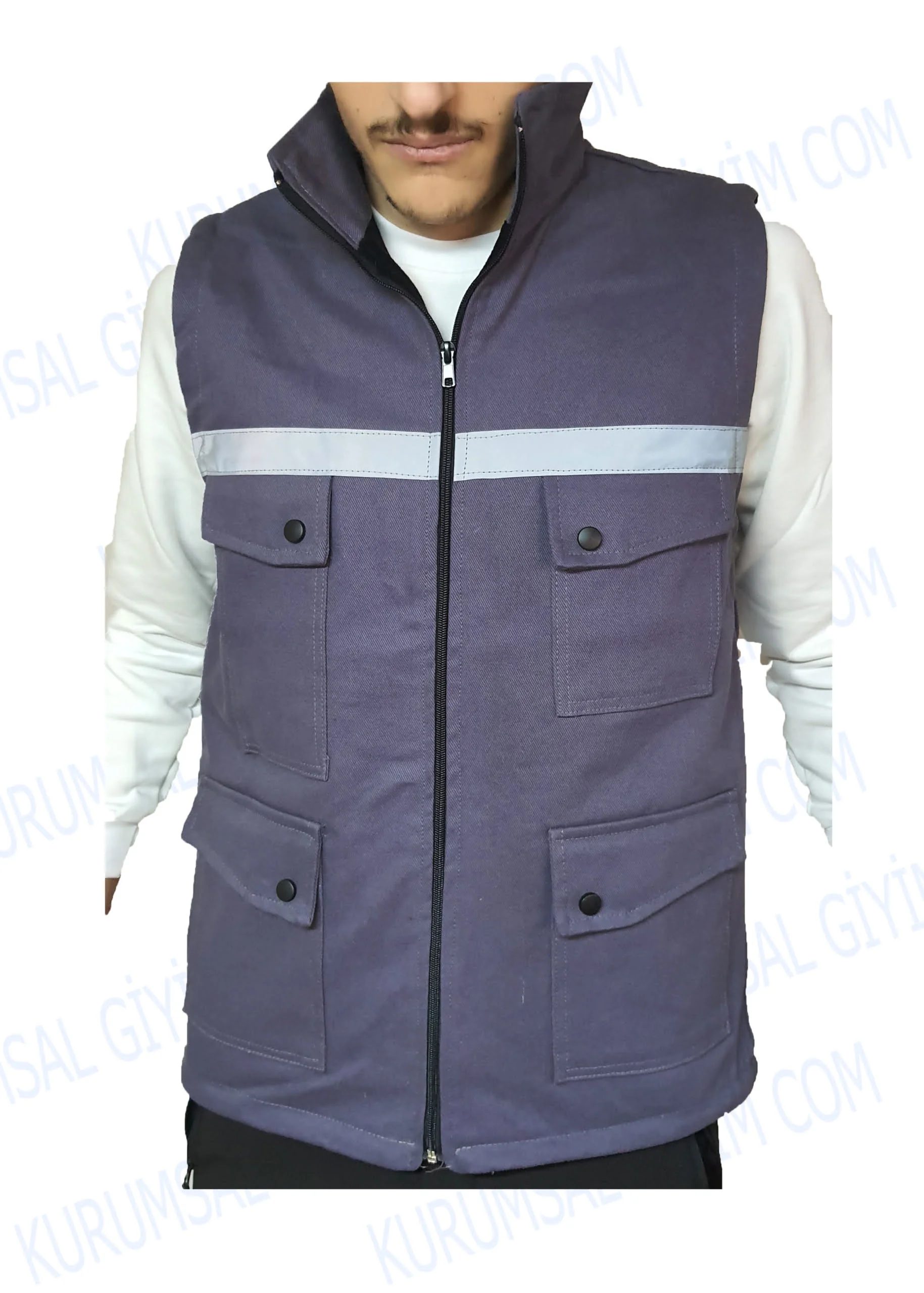 Gri iş yeleği