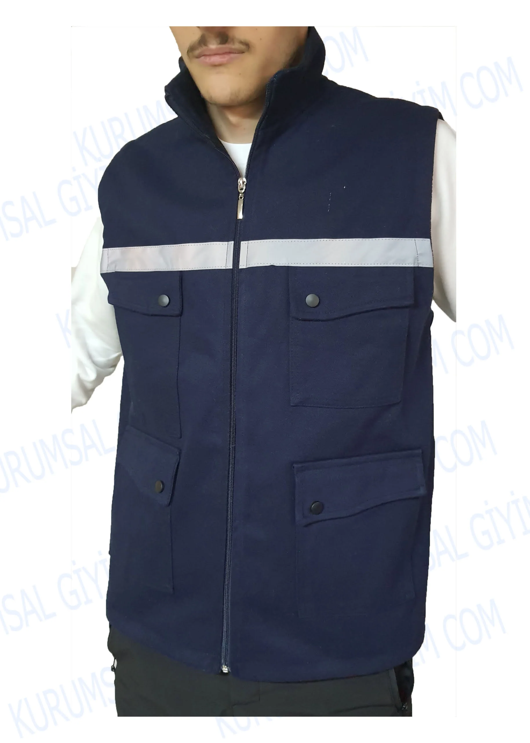 lacivert-iş-yeleği-gabardin-kışlık Kışlık iş yeleği lacivert