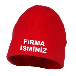 kırmızı polar bere Logolu