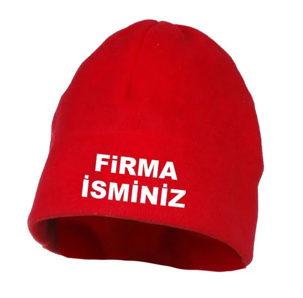 kırmızı polar bere Logolu