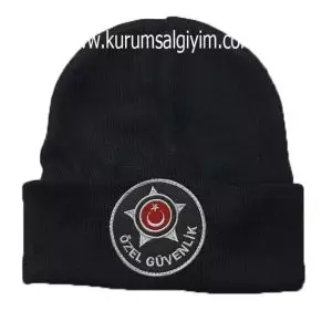 Siyah özel güvenlik beresi yeni tip